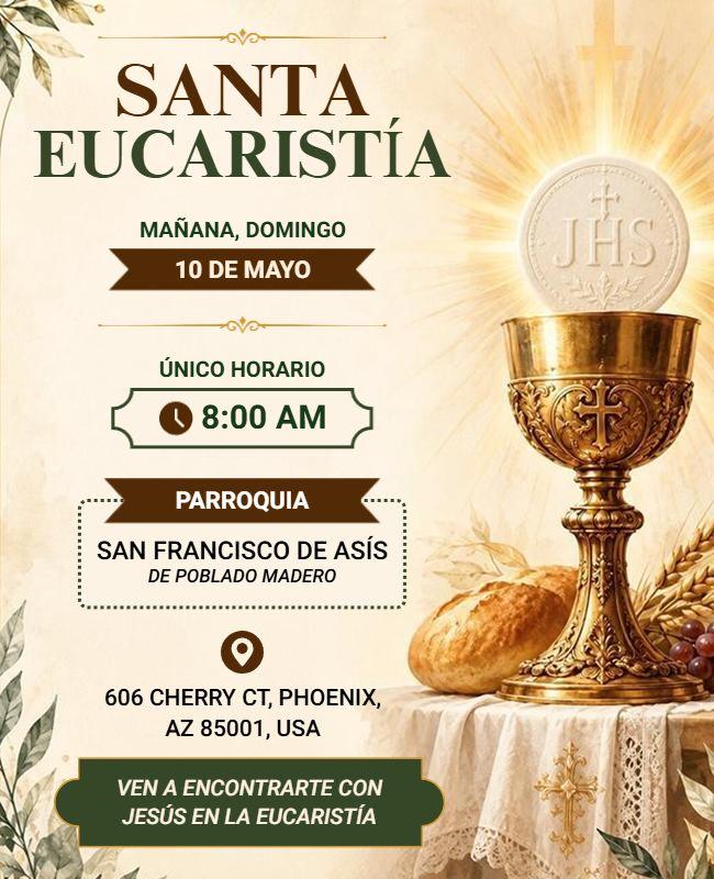 Catholic Eucharist Church Service Flyer Template