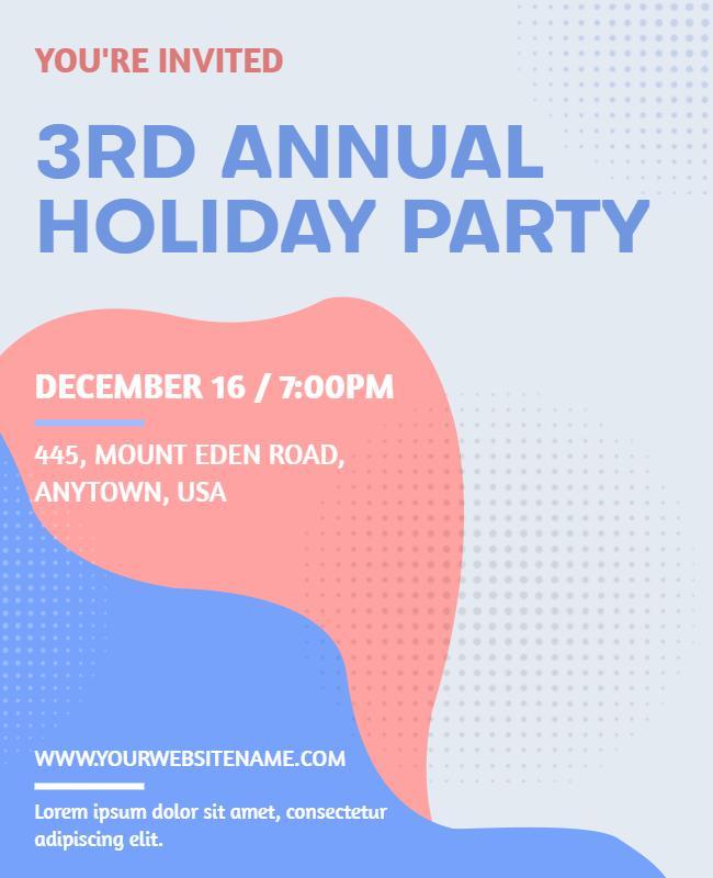 Catskill White Holiday Party Flyer Template