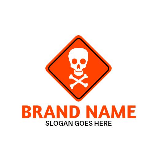 Cautionary Orange Hazard Symbol Representing Toxic Products Logo Template