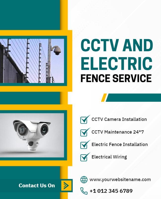 Cctv and Electric Fence Installation Service Flyer Template