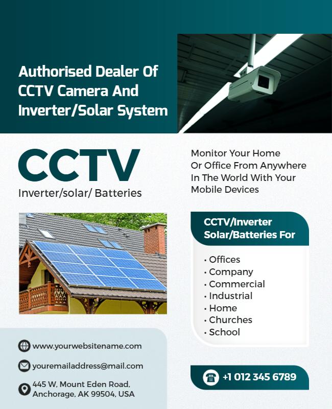 Cctv and Solar System Solutions Flyer Template