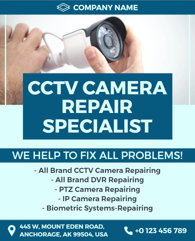 Cctv Camera Repair Specialist Services Flyer Template