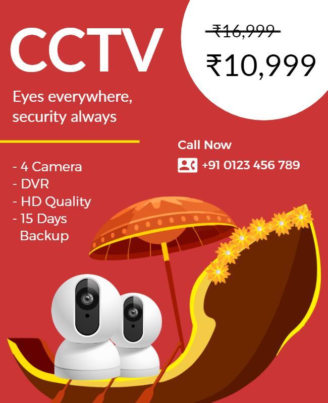 Cctv Camera Sale Promotional Flyer Template