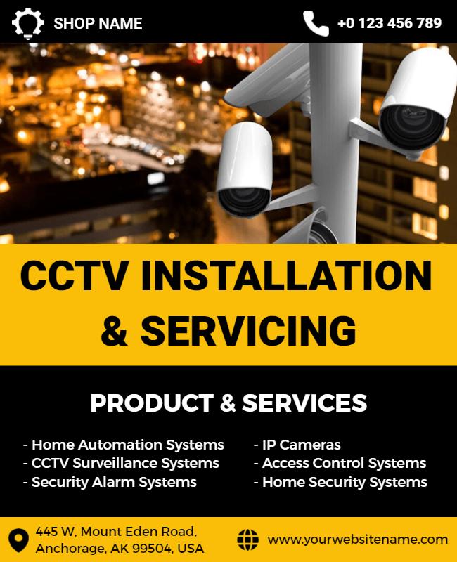 Cctv Installation and Servicing Flyer Template