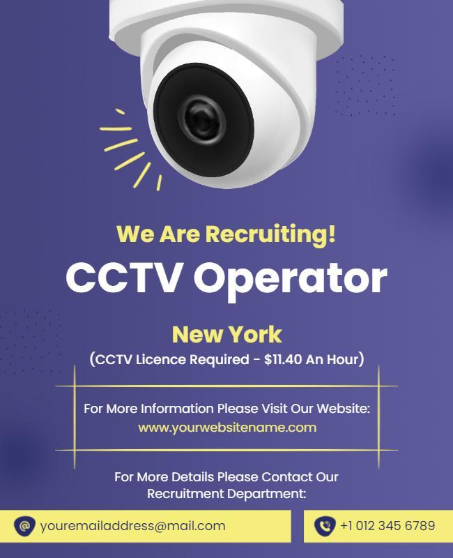 Cctv Operator Recruitment Flyer Template