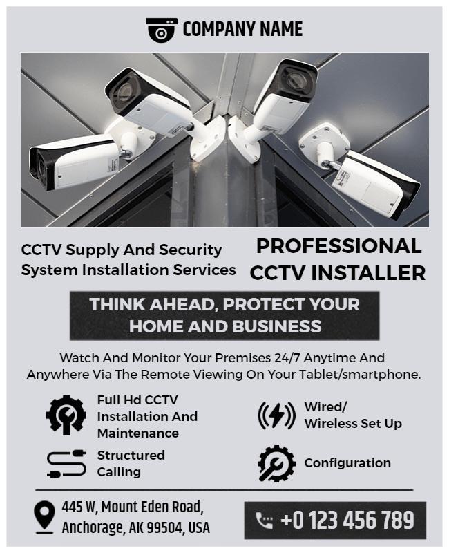 Cctv Security Installation Service Flyer Template