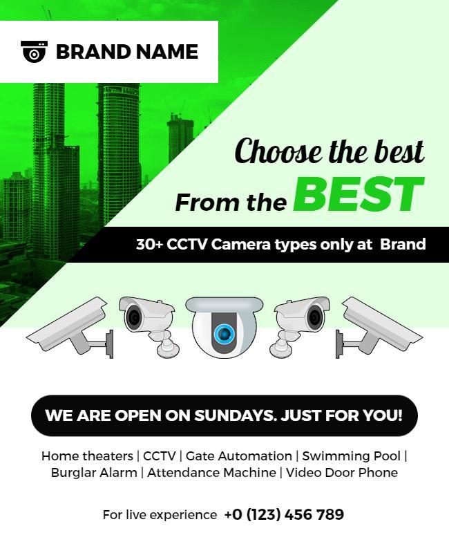 Cctv Security Solutions Promotional Flyer Template