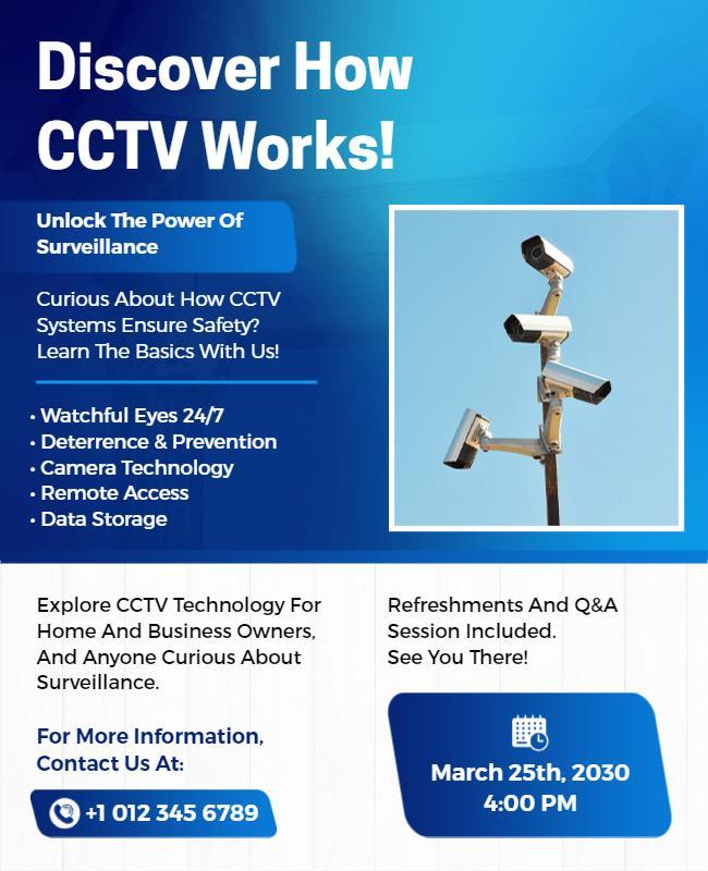 Cctv Technology Workshop Event Flyer Template