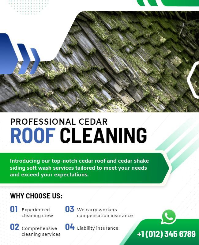 Cedar Roof Cleaning Services Flyer Template