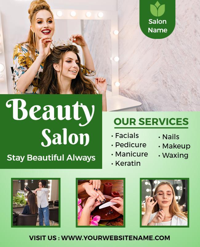 Celadon and Feijoada Salon Beauty Flyer Template