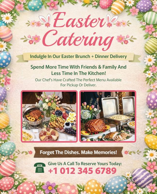 Celebrate Easter with Delicious Catering Flyer Template