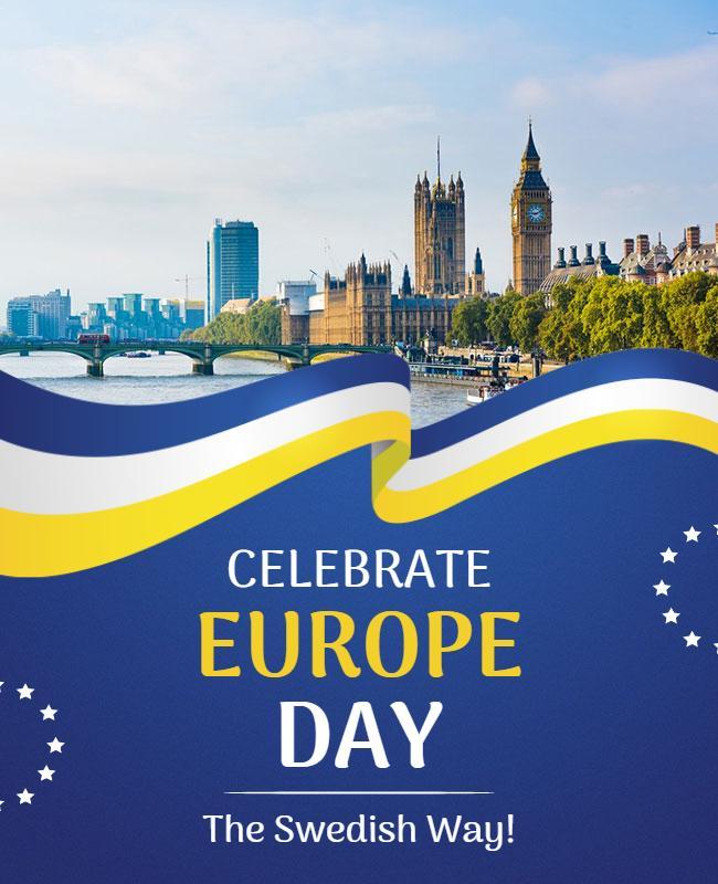 Celebrate Europe Day Swedish Cultural Event Flyer Template