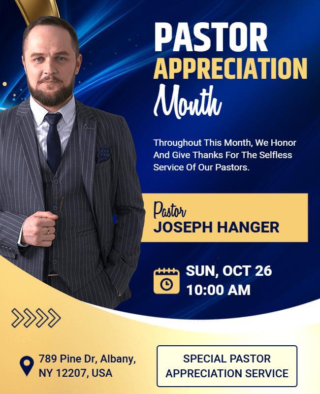 Celebrate Pastor Appreciation Month Poster Template