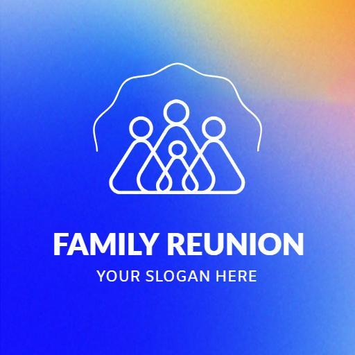 Celebrate Togetherness with Family Reunion on a Vibrant Background Logo Template