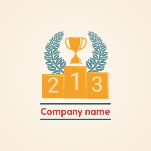 Celebrate Victory with a Trophy and Laurel Wreaths Logo Template