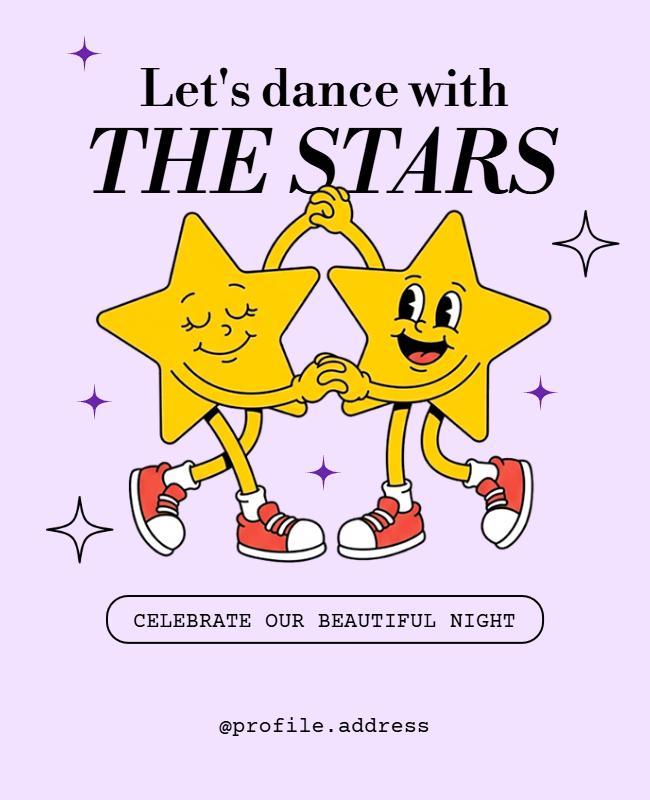 Celebrate with Stars Dance Night Poster Template