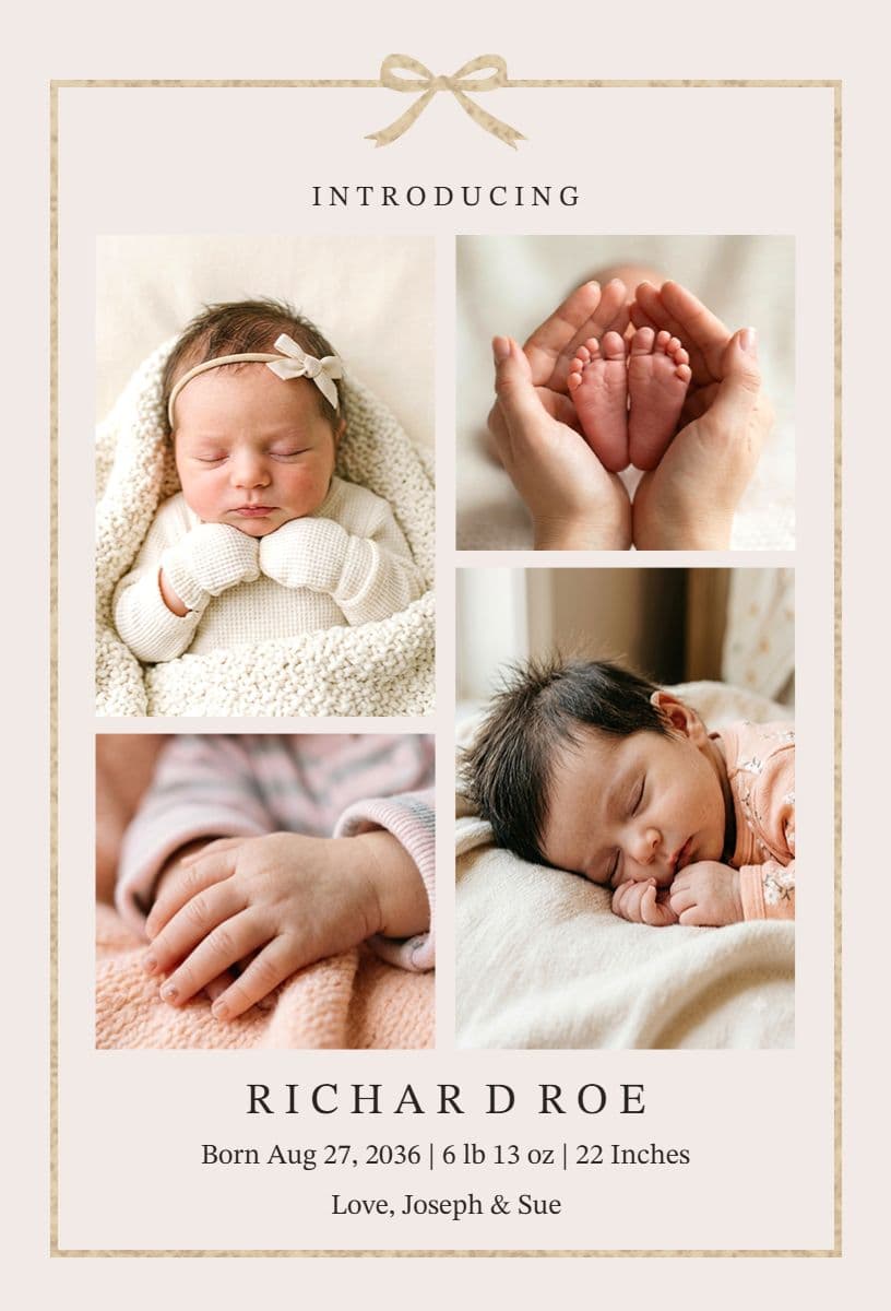 Celebrating Birth of New Baby Announcement Template