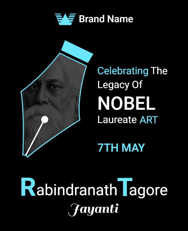 Celebrating Rabindranath Tagore Art Legacy Flyer Template