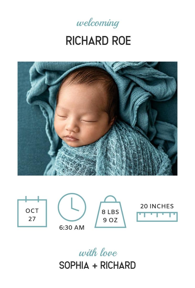 Celebrating the Birth of Our Baby Announcement Template