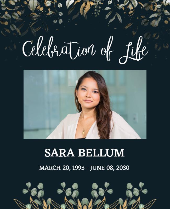 Celebration Of Life Memorial Event Flyer Template