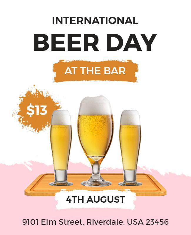 Celebratory Beer Day Event at the Bar Poster Template