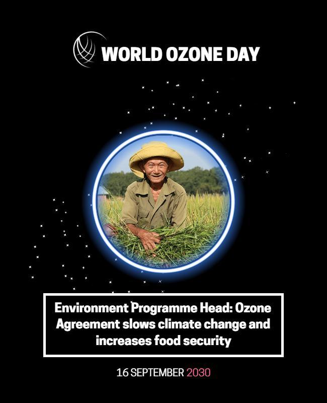 Celebratory Black World Ozone Day Awareness Poster Template