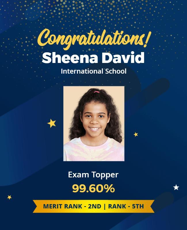 Celebratory Blue Academic Achievement Award Poster Template