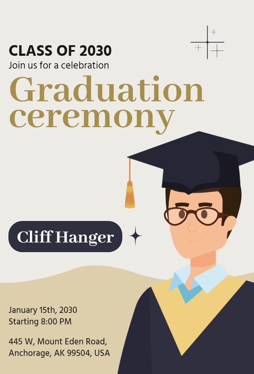 Celebratory Class of 2030 Graduation Ceremony Invitation Template