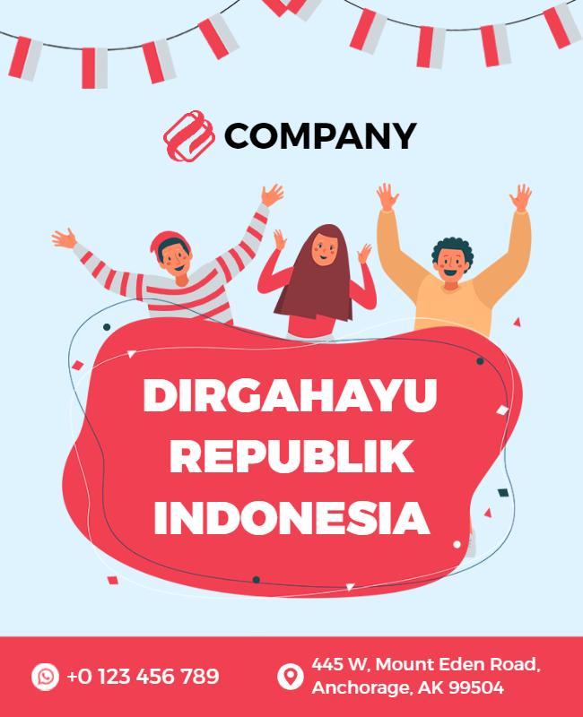 Celebratory Colorful Indonesian Independence Day Poster Template