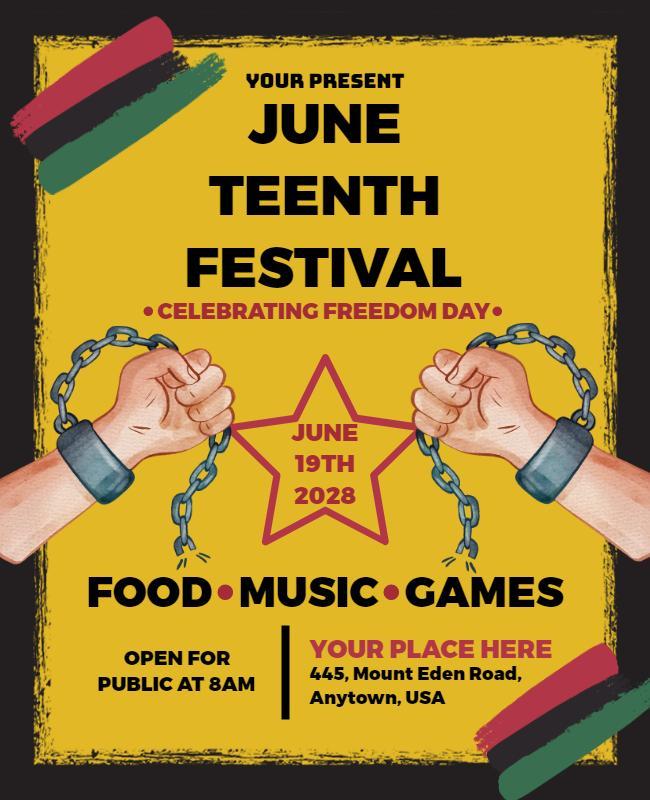 Celebratory Colorful Juneteenth Festival Event Poster Template
