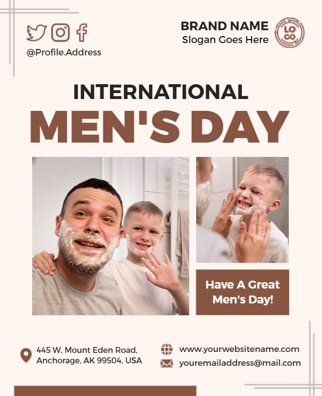 Celebratory Family Fun for International Men's Day Poster Template