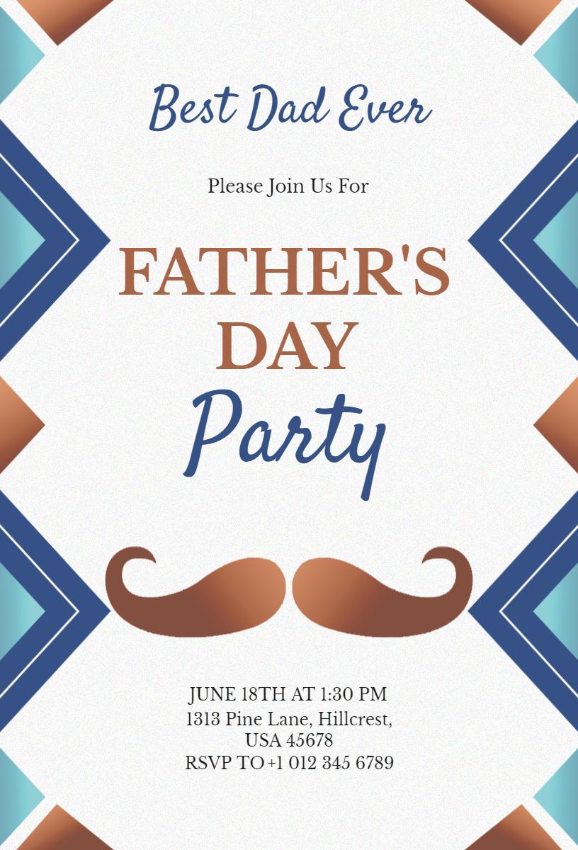 Celebratory Father's Day Party Gathering Invitation Template