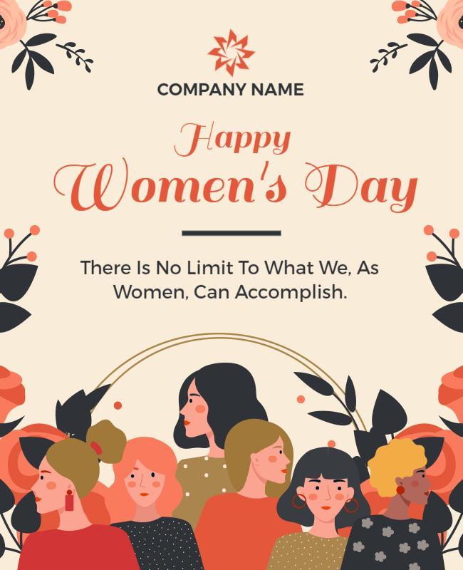 Celebratory Floral Women's Day Empowerment Poster Template
