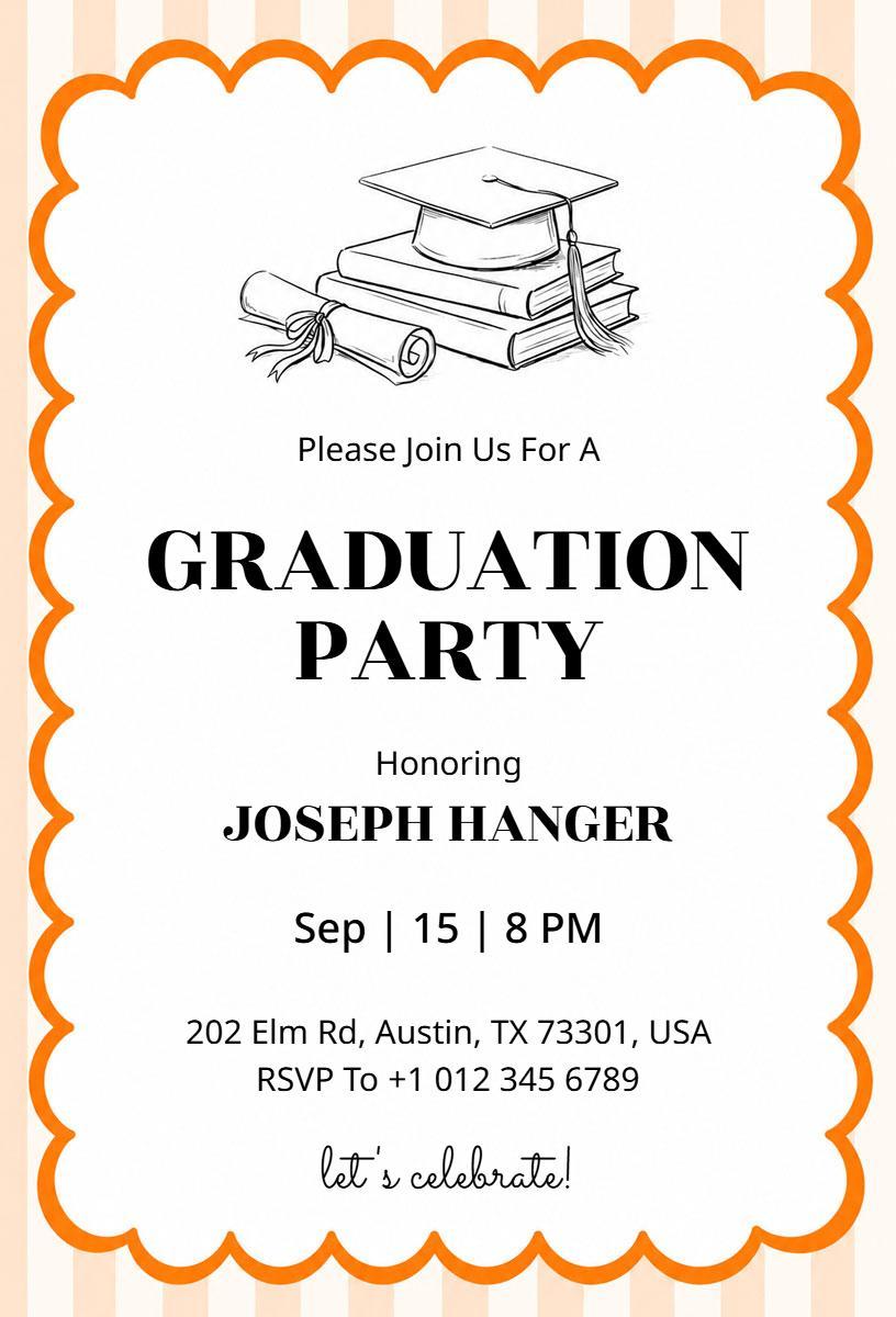 Celebratory Graduation Party Honoring Achievement Invitation Template
