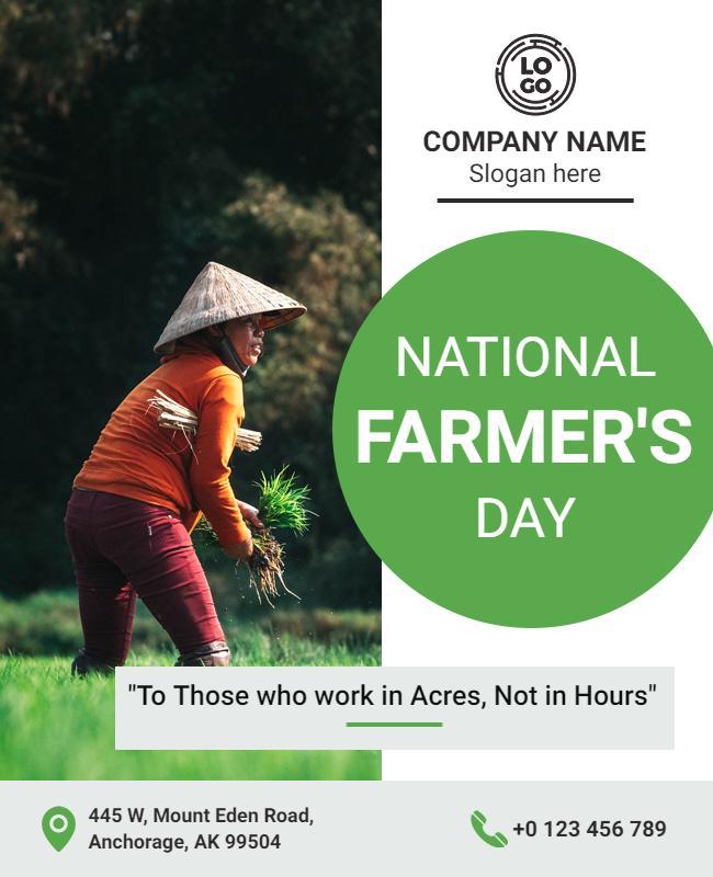 Celebratory Green National Farmers' Day Appreciation Poster Template