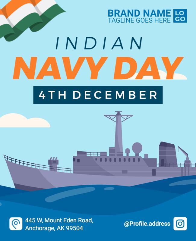Celebratory Maritime Theme for Indian Navy Day Poster Template