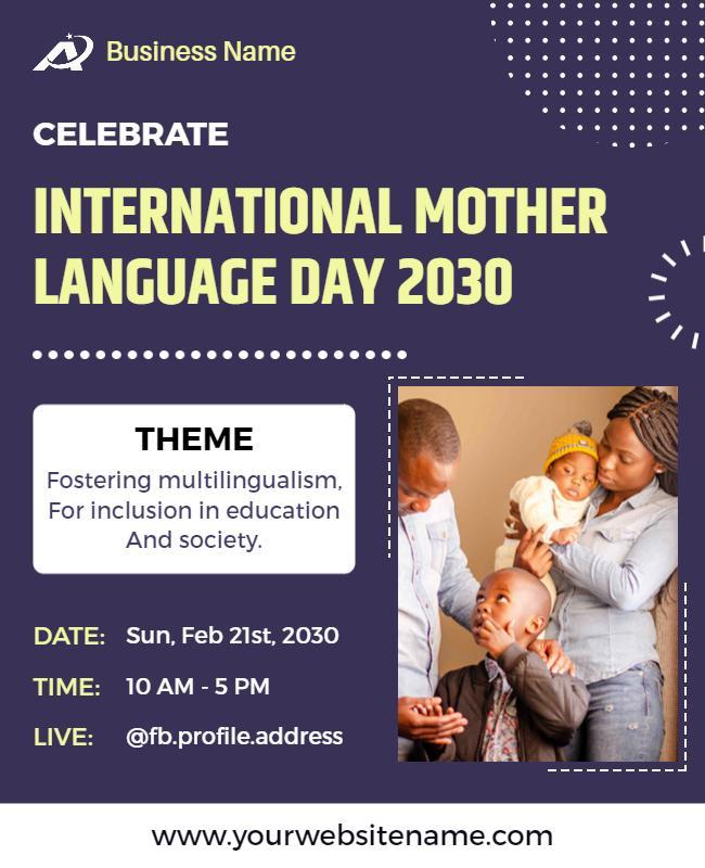 Celebratory Multilingual Theme for International Mother Language Day Poster Template