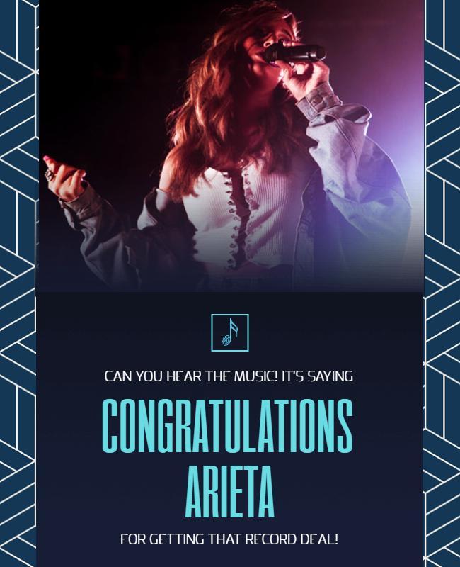 Celebratory Music Achievement Congratulations Poster Template