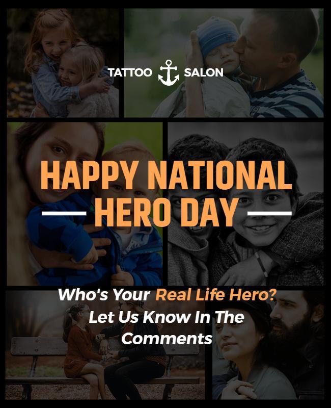 Celebratory National Hero Day Tribute Poster Template