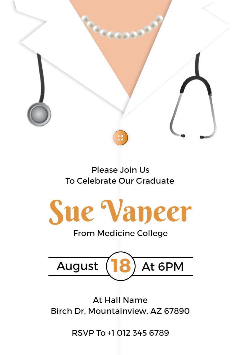 Celebratory Nursing Graduation Ceremony Invitation Template