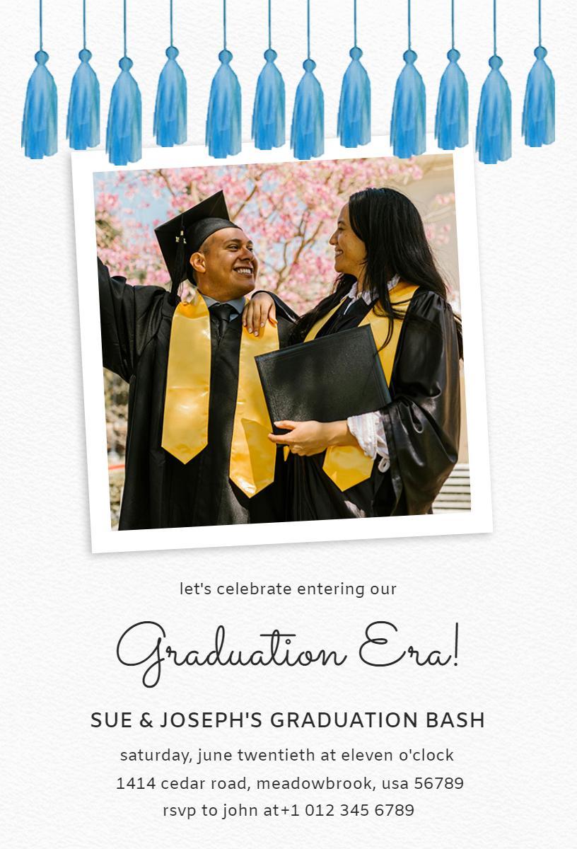 Celebratory Photo Graduation Era Bash Invitation Template
