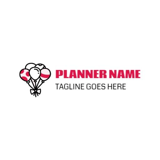 Celebratory Pink and White Balloon Designs for Event Planner Logo Template