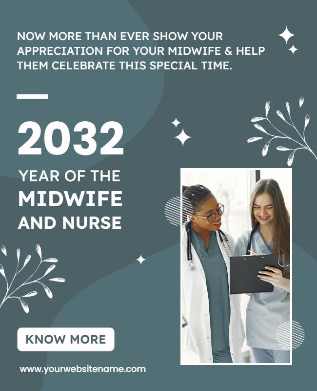 Celebratory Teal Healthcare Appreciation Poster Template