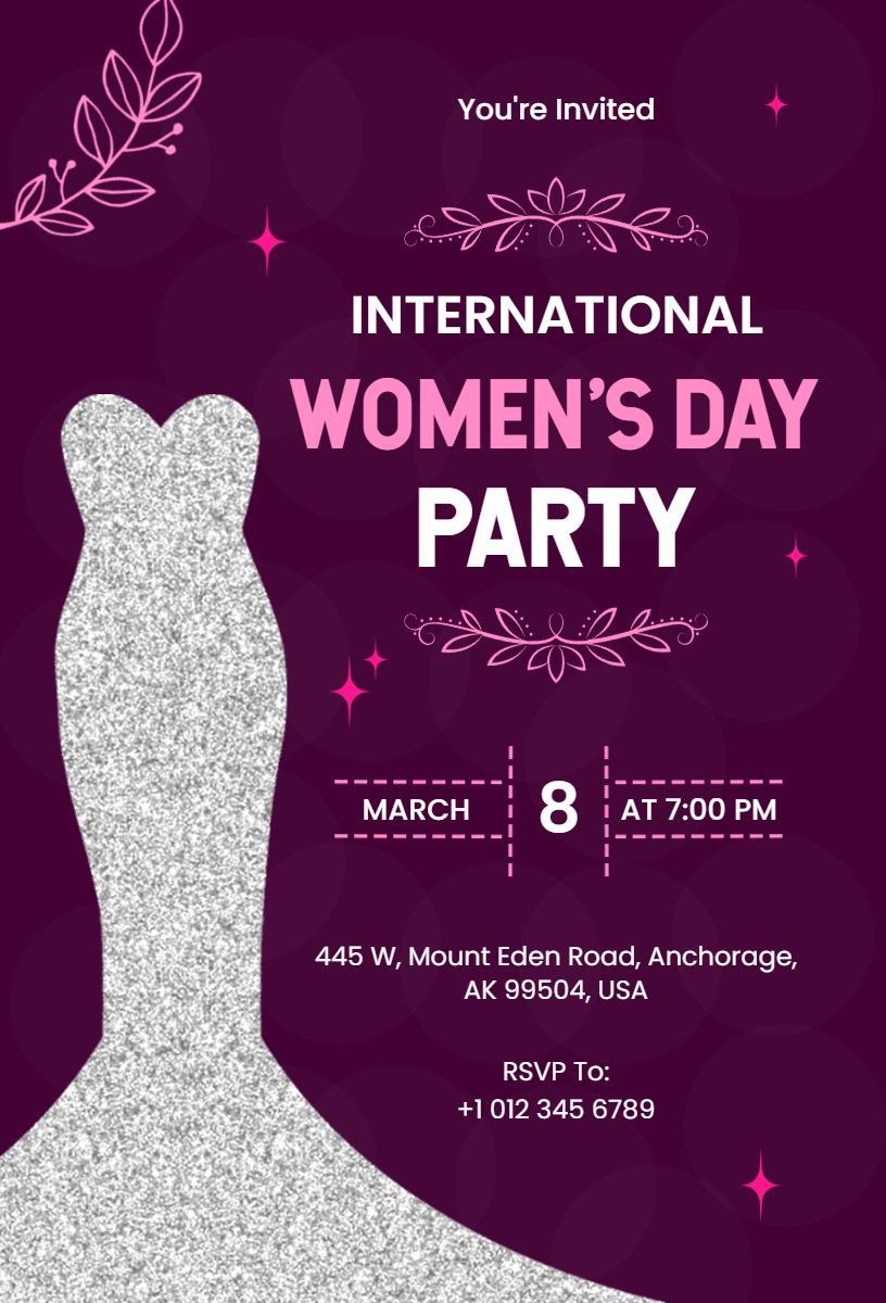 Celebratory Women's Day Party Elegant Invitation Template