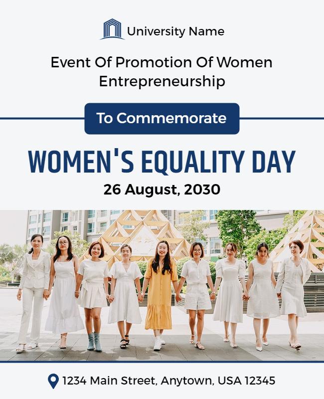 Celebratory Women's Equality Day Event Poster Template