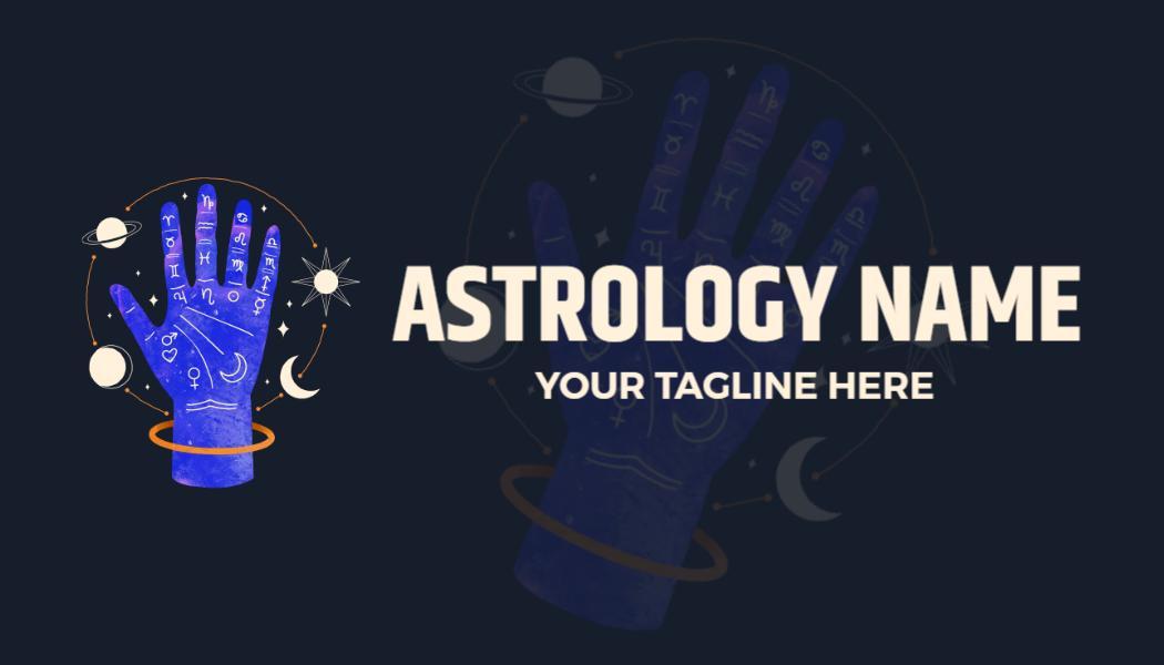 Celestial Blue Astrology Fortune Teller Visiting Card Template