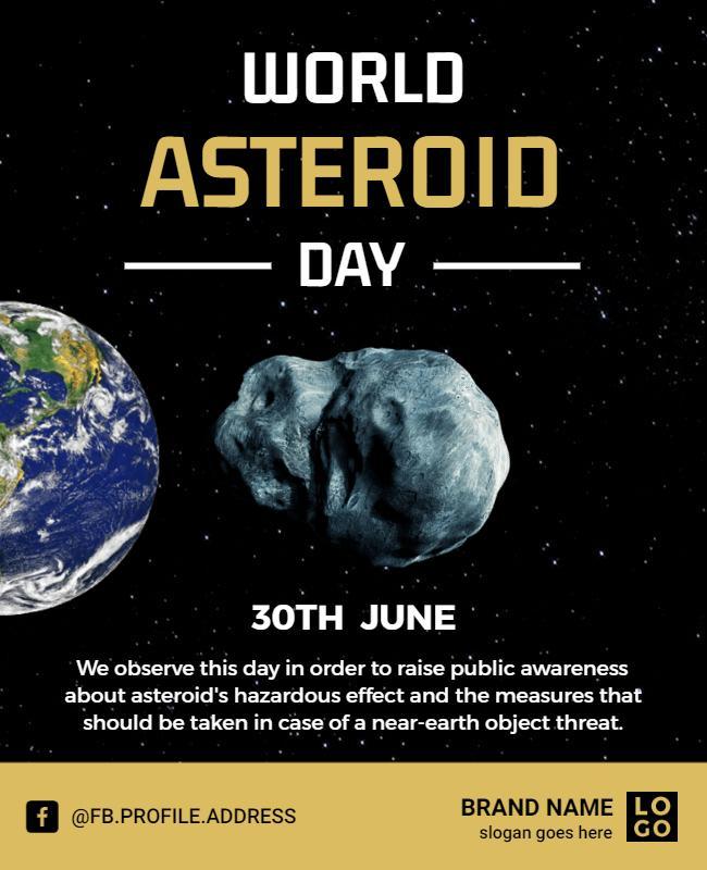 Celestial Themed World Asteroid Day Awareness Poster Template