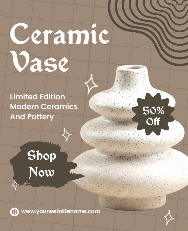 Ceramic Vase Sale Promotional Flyer Template