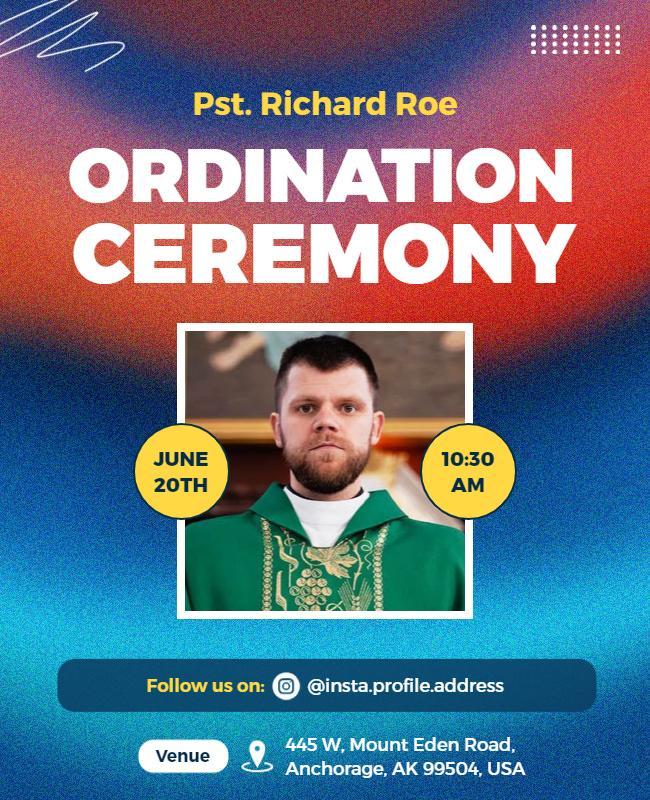 Ceremonial Theme Ordination Ceremony Celebration Poster Template