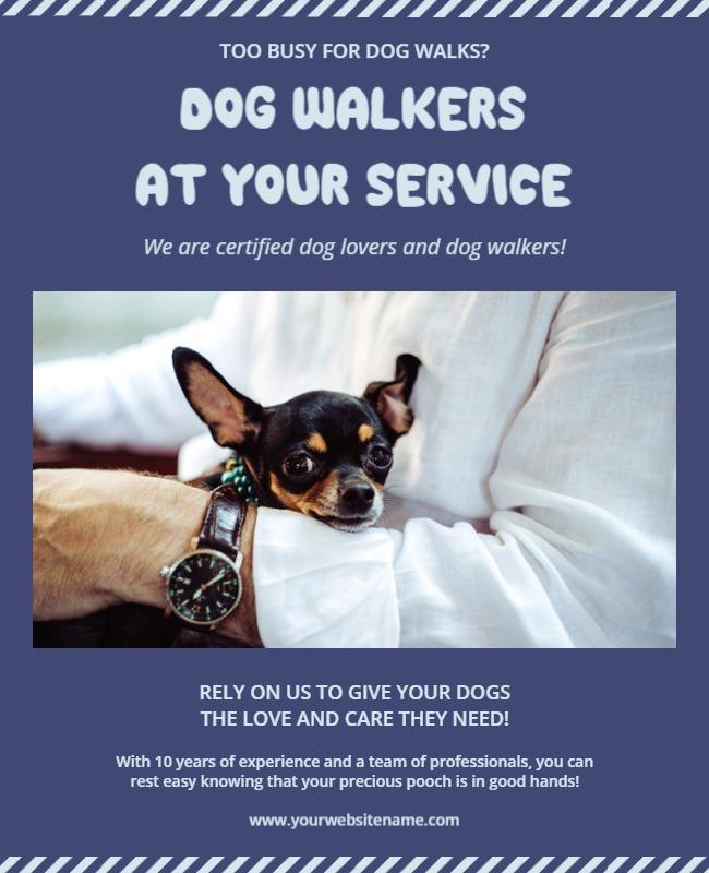 Certified Dog Walking Services Promotional Flyer Template